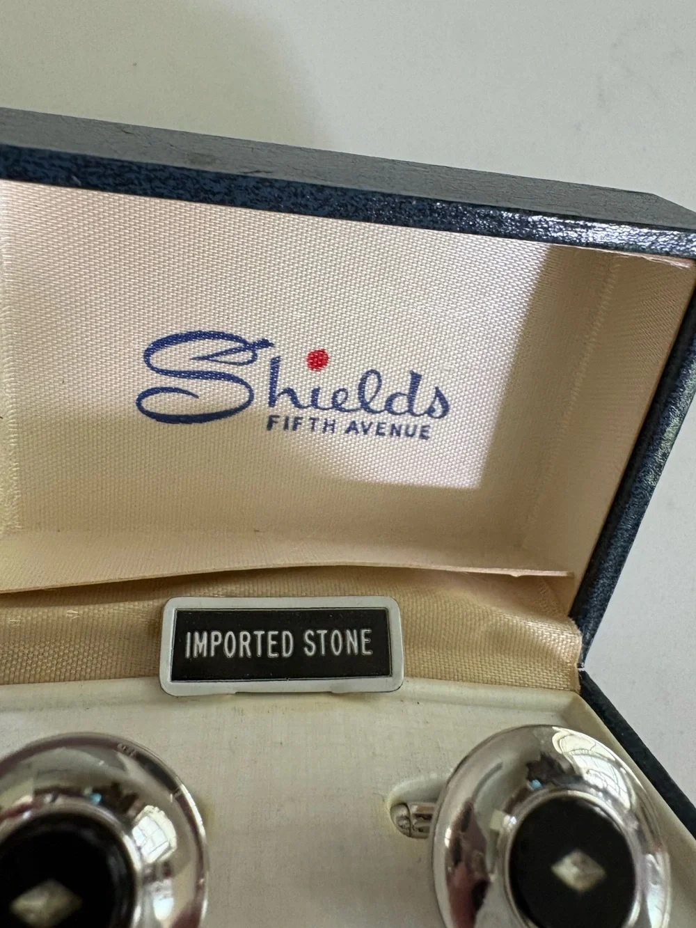 Silver Cufflinks with Black Stone